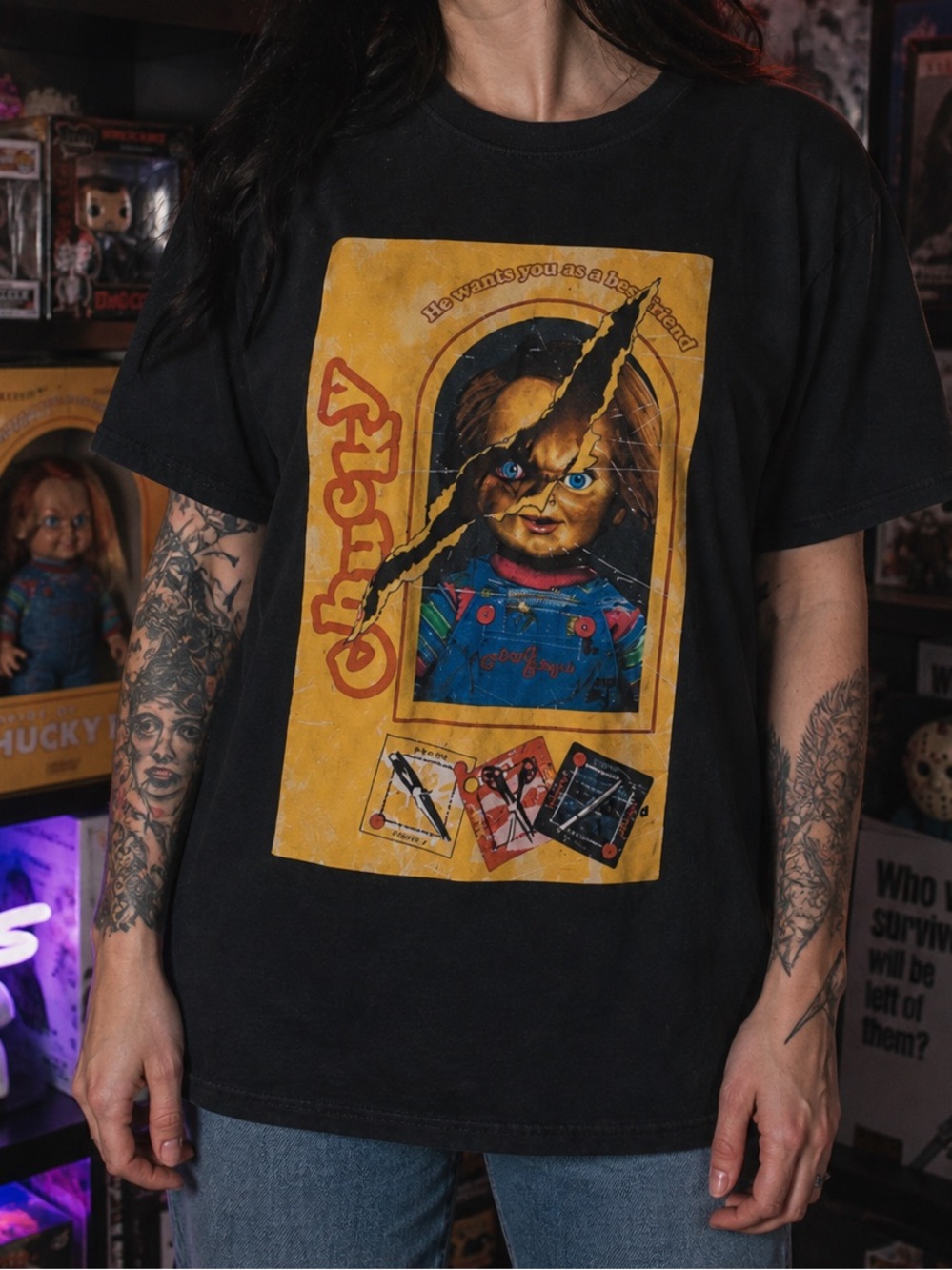 Chucky T Shirt Halloween Horror Nights Universal‎ Studios 2XL Black Graphic
